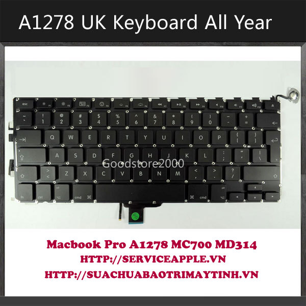 Thay Bàn Phím Macbook Pro A1278 MD314 MC700